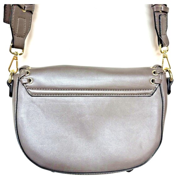EXPRESSIONS NYC Slate taupe braided strap Vegan Crossbody Shoulder Bag - Picture 5 of 14